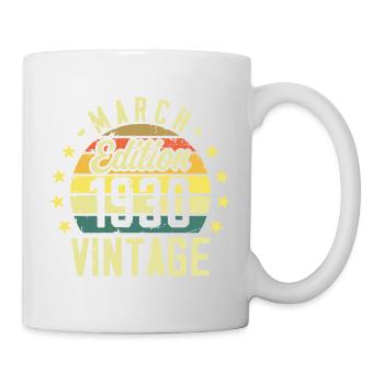 Jahrgang März 1930 Vintage Geburtstagsgeschenk aus den 1930er Jahren - Tasse - Weiß - Rechts