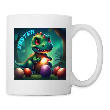 Dinosaurier Rote Augen Ostereier - Tasse - Weiß - Rechts