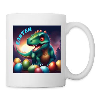 Dinosaurier Rote Augen Ostern - Tasse - Weiß - Rechts