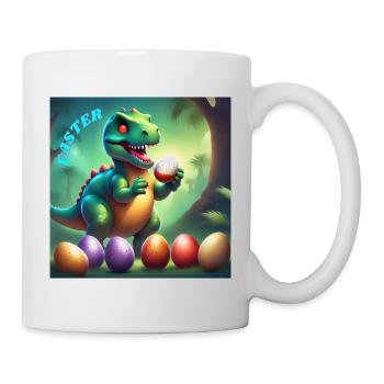 Adorable Dinosaur Red Eyes Easter - Mug - white - Right