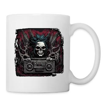 Radio / Analogique / Musique / Fréquence / Haut-parleurs - Mug blanc - blanc - Droite