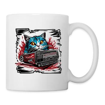 Radio / Analogique / Musique / Fréquence / Haut-parleurs - Mug blanc - blanc - Droite