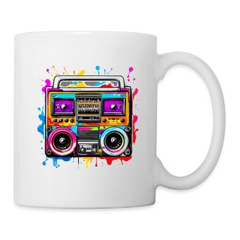Radio / Analogique / Musique / Fréquence / Haut-parleurs - Mug blanc - blanc - Droite