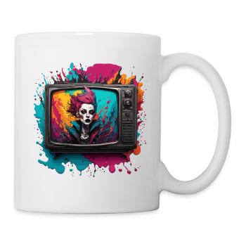 TV / Télévision / Analogique / Tube TV / Rétro - Mug blanc - blanc - Droite