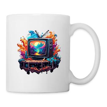 TV / Télévision / Analogique / Tube TV / Rétro - Mug blanc - blanc - Droite