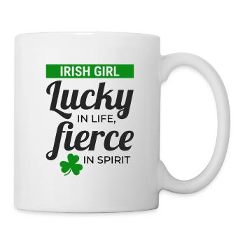 Irish Girl: Lucky & Fierce Humour - Mug - white - Right