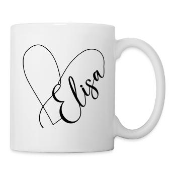 Elisa Name Heart Line - Mug - white - Right