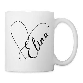 Elina Name Herzlinie - Tasse - Weiß - Rechts