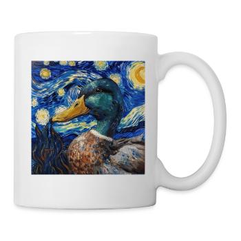 Duck, Animal, Van Gogh, Starry Night - Mug - white - Right