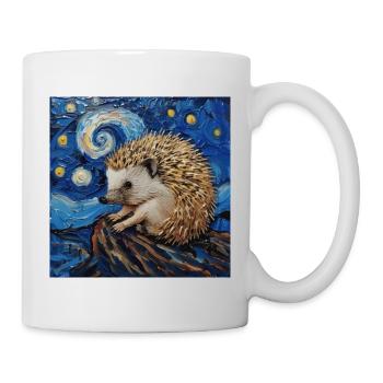 Hedgehog, Animal, Van Gogh, Starry Night - Mug - white - Right