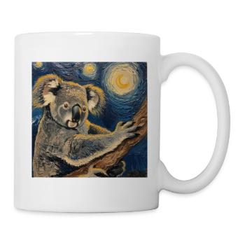 Koala, Van Gogh, Starry Night, Gift - Mug - white - Right