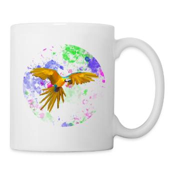 Macaw flight before paint splashes - Mug - white - Right