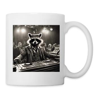 raton laveur / animal / photo / sauvage / drôle / voleur - Mug blanc - blanc - Droite