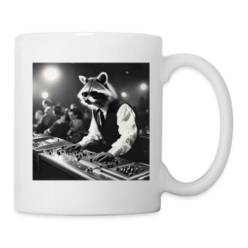 raton laveur / animal / photo / sauvage / drôle / voleur - Mug blanc - blanc - Droite