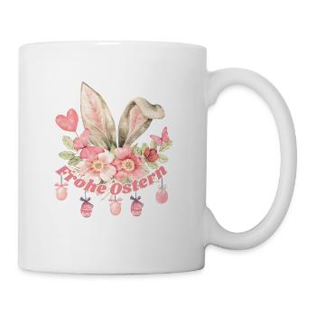 Frohe Ostern Hasenohren Mädchen - Tasse - Weiß - Rechts