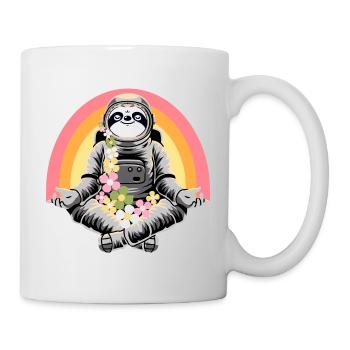 Faultier macht Yoga - Tasse - Weiß - Rechts