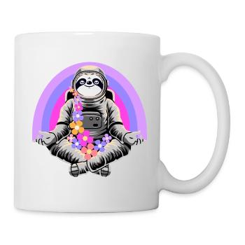 Faultier in Meditation - Tasse - Weiß - Rechts