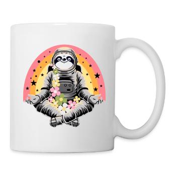 Faultier macht Yoga - Tasse - Weiß - Rechts