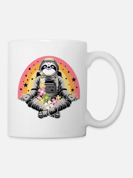 Sloth doing yoga - Mug - white