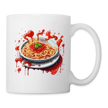 Spaghetti / Nudel / Pasta / Italien / Pizzeria - Tasse - Weiß - Rechts