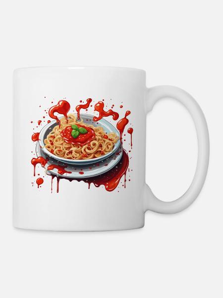 Spaghetti / Nudel / Pasta / Italien / Pizzeria - Tasse - Weiß