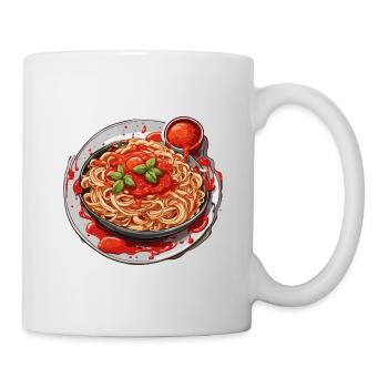 Spaghetti / Nudel / Pasta / Italien / Pizzeria - Tasse - Weiß - Rechts