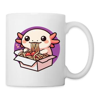 Axolotl Slurping a Delicious Spaghetti - Mug - white - Right