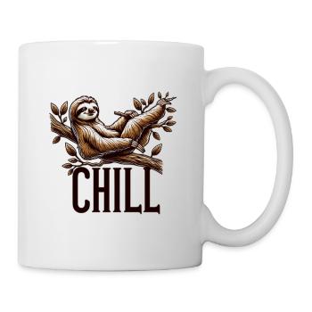 Chill - Faultier auf Ast - Tasse - Weiß - Rechts