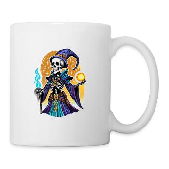 Skeleton Magician Fantasy Illustration - Mug - white - Right