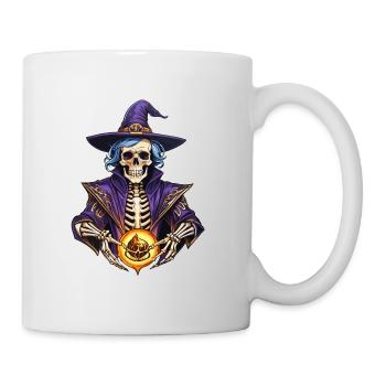 Skeleton Magician Fantasy Illustration - Mug - white - Right