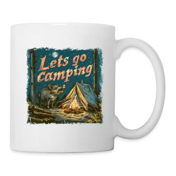 Lets Go Camping Wildschwein Abenteuer - Tasse - Weiß - Rechts