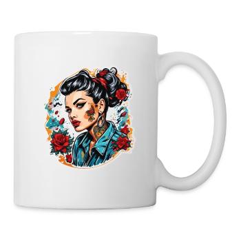 Rockabilly / Pin-up Girl / Girl Power / Années 50 - Mug blanc - blanc - Droite