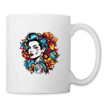 Rockabilly / Pin-up Girl / Frauenpower / 50er - Tasse - Weiß - Rechts