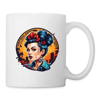 Rockabilly / Pin-up Girl / Girl Power / Années 50 - Mug blanc - blanc - Droite