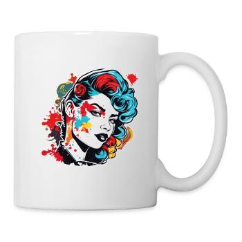 Rockabilly / Pin-up Girl / Girl Power / Années 50 - Mug blanc - blanc - Droite