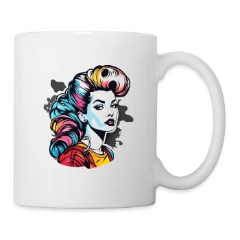 Rockabilly / Pin-up Girl / Girl Power / Années 50 - Mug blanc - blanc - Droite
