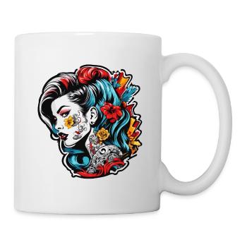 Rockabilly / Pin-up Girl / Girl Power / Années 50 - Mug blanc - blanc - Droite