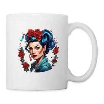Rockabilly / Pin-up Girl / Girl Power / Années 50 - Mug blanc - blanc - Droite