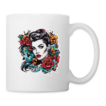 Rockabilly / Pin-up Girl / Girl Power / Années 50 - Mug blanc - blanc - Droite