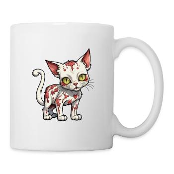 Illustration de chat zombie - Mug blanc - blanc - Droite