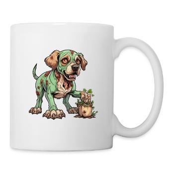 Zombie Hund Illustration - Tasse - Weiß - Rechts