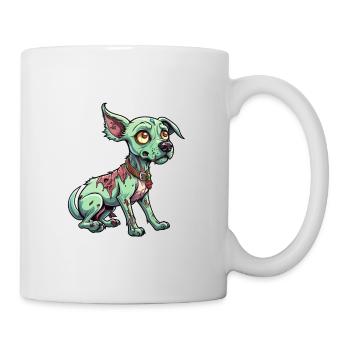 Zombie Hund Illustration - Tasse - Weiß - Rechts
