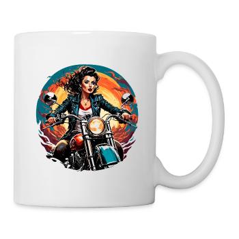 Logo moto / Moto / Deux-roues / Véhicule / Moteurs - Mug blanc - blanc - Droite