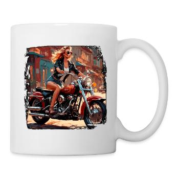 Logo moto / Moto / Deux-roues / Véhicule / Moteurs - Mug blanc - blanc - Droite