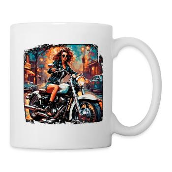 Logo moto / Moto / Deux-roues / Véhicule / Moteurs - Mug blanc - blanc - Droite