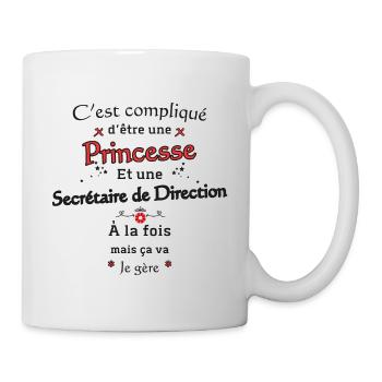 Princesse Secrétaire de Direction - Mug blanc - blanc - Droite