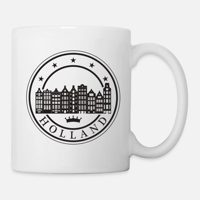 La ligne d’horizon de la ville d’Amsterdam - Mug blanc - blanc