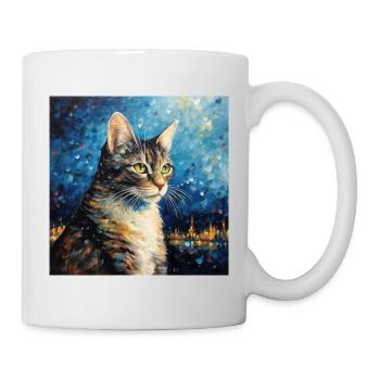 Katze, katzenmotiv - Tasse - Weiß - Rechts
