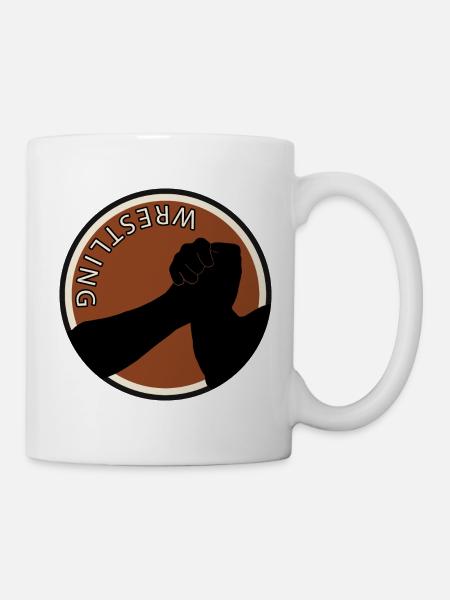 Homme fort bras de fer homme fort - Mug blanc - blanc