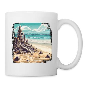 Sandcastle / Building / Playing / Castle / Holiday - Mug - white - Right